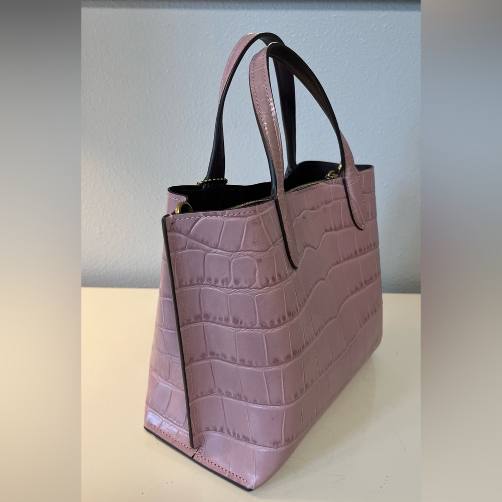Coach Willow Tote Ice Purple crocodile embossed leather crossbody purse ￼ - Picture 8 of 16